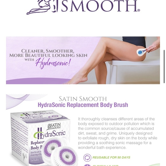 NIB Satin Smooth HydraSonic Replacement Body Brush - Picture 13 of 15